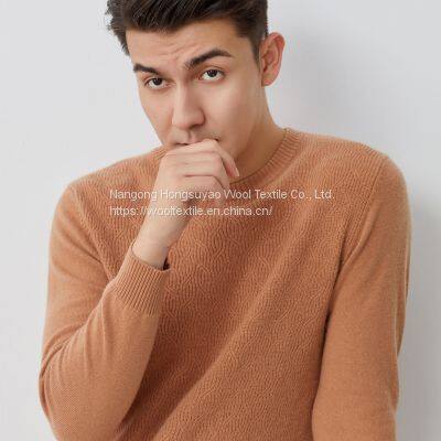 Spring and Autumn Men Crew Neck Long Sleeves Knitted Pullover Garment for Sale