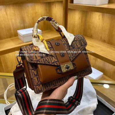 Leather Shoulder Bags Silk Women Handbags Famous Brands Bling Handbags for Women photo-3