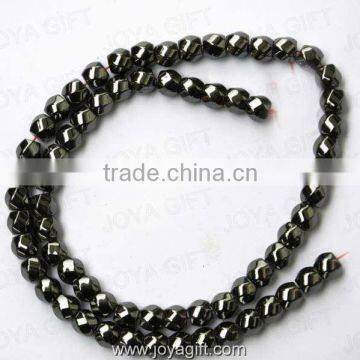 6x6MM Loose Magnetic Hematite 6Faced Twist Beads 16"