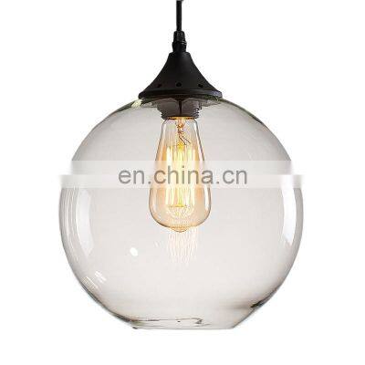 E27 Hanging Lamp Clear Decor Lights Kitchen Restaurant Light Pendant Light with Glass Shade