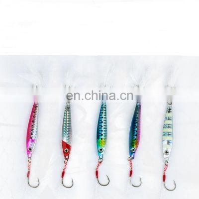 30G/40G/60G luminous new  five colors optional long-range jigging lure with feather