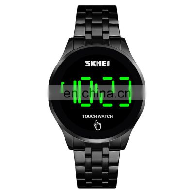 new 2019 SKMEI 1579 touch screen LED watch digital stainless steel band men wristwatch