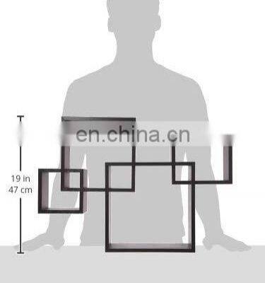 Decorative Wall Mounted Shelf 4 Cube Intersecting Floating Square Shelves Home Decor Furniture photo-4