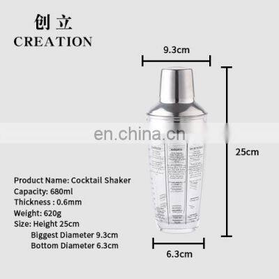 Factory Direct Wholesale 400ml Glass Shakes Tool Metal Stainless Steel Cocktail Shaker photo-4