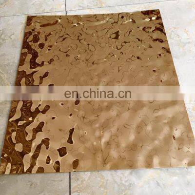 4x8 304 Decor 3d Design Water Ripple Hammer Panel Embossed Stainless Steel Metal Sheets For Wall Panel