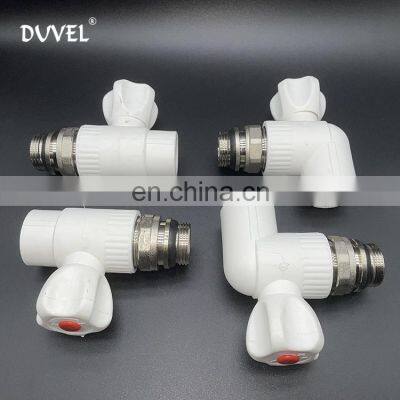 DUVEL PPR Thermostatic Radiator Valve Radiator Heating PPR Pipe Fitting Angel Male Thread Temperature Control Valve