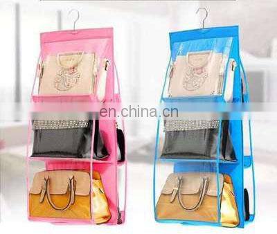 Wholesale Hanging Three-Dimensional Double-Sided Six Layer Perspective Finishing Bag Handbag Organizer Dust-Proof Storage photo-2