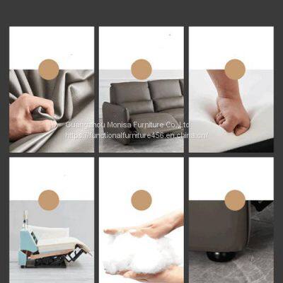 Italian-Style Modern Minimalist First Layer Cowhide Leather Straight Row Sofa Living Room Split Three-Seat Sofa Combination photo-5