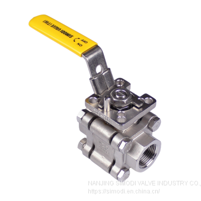 3-pc 2000psi NPT ISO 5211 DIRECT MOUNTING PAD CF8M BALL VALVE