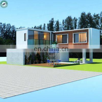 Luxurious Prefabricated Steel Structure Residence Light Weight Concrete Wall House Fully Furnished Container Home