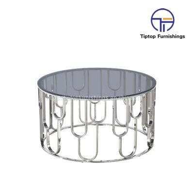 Tiptop Wholesale Furniture Design Modern Glass Coffee Tables Metal Customized Steel Stainless Style Sets Living Packing Pearl Room Tea photo-2