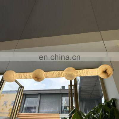 modern style alabaster chandelier restaurant designer creative round copper chandelier