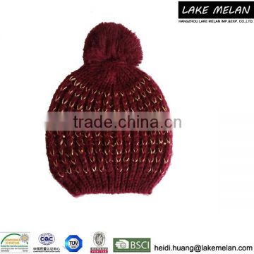 Best Seller 100% Acrylic Knitted Hat With Lurex & Sequins