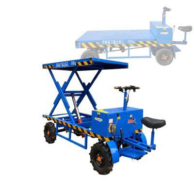 Hydraulic Cargo Cart Portable Electric Lifting Platform Scissor Lifts Trolley Flatbed Truck