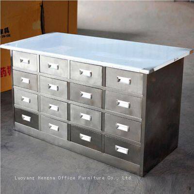 Space-Saving Stainless Steel Herbal Dispenser for Wellness Centers & Health Stores - Large Capacity Waterproof Cabinet for Herb Sample Management