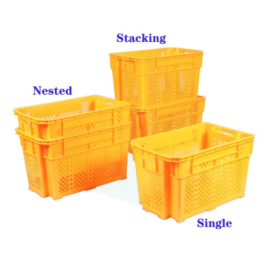 heavy duty mesh storage vegetables stack and nest plastic crate