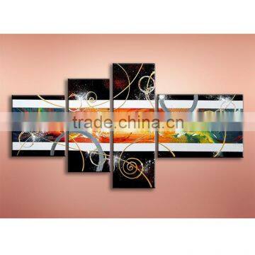 JC 4 Pieces Group Abstract Living Room Handmade Oil Painting On Canvas HP-17