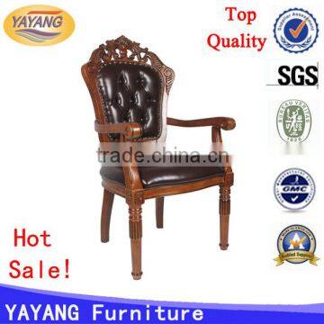 cheap carved antique European solid wooden chair with arm, antique wood carved back chair                        
                                                Quality Choice