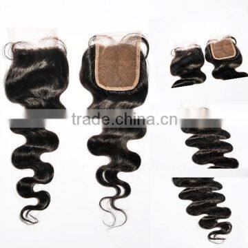 Hot sale unprocessed virgin peruvian hair silk base closure