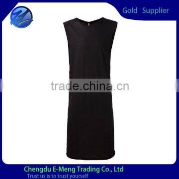 Extra Long Design Stylish Female t Shirts Plain Without Sleeves