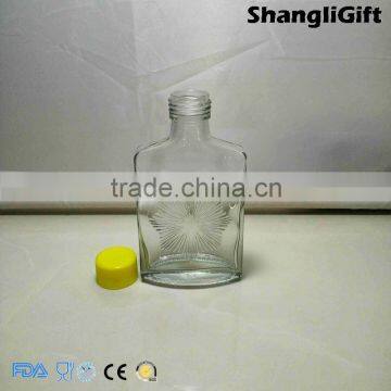 135ml Vodka Bottles Glass Bottle With Plastic Cap Flat