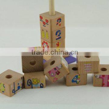 Wooden Educational Digital Building Block Tower Toys for Babies photo-2