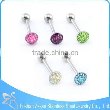 Hot Selling Body Jewelry Crystal Tongue Ring Unique Piercing Jewelry