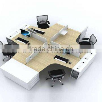 2014 New arrival office 4-staff cubicles, modular office partition with shared cabinet ( SZ-WS191)