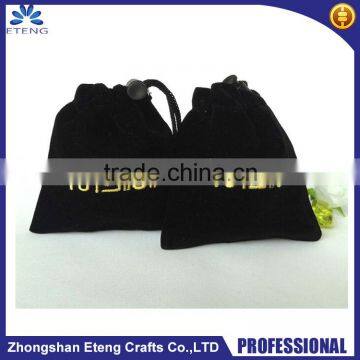 High quality gold hot stamping logo black velvet jewelry pouch,small velvet pouches pouch with logo                        
                                                Quality Choice