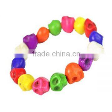 Fashion Colorful Turquoise Stone Skull Bracelets FQ-2012