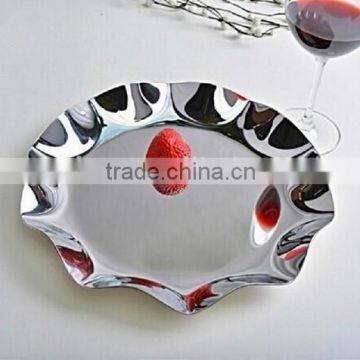 Stainless Steel Snack Dish Flounced Edge