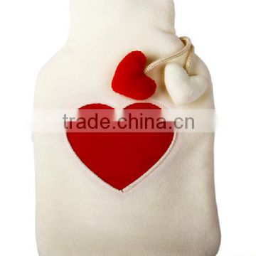 high quality cheap plush white hot water bottle cover