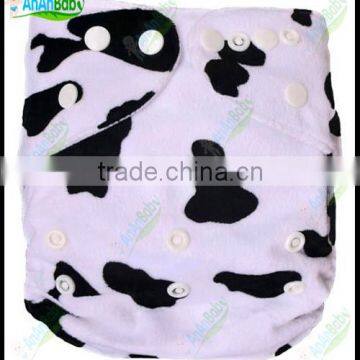 Hot sale minky prints baby cloth diapers with waterproof PUL