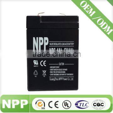 free maintenance 6V4AH Sealed rechargeable battery for Security