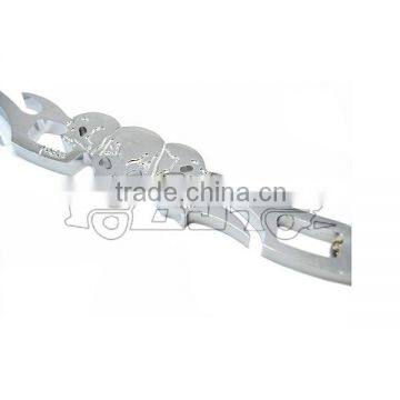 BJ-SL288-08 Custom Three Centered Skulls Aluminum Chrome Motorbike Shift Linkage photo-5