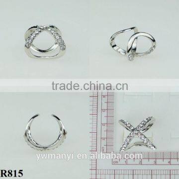 2016Fashion Product Alloy Ring Cross Rhinestone Silver Plating R815 photo-2