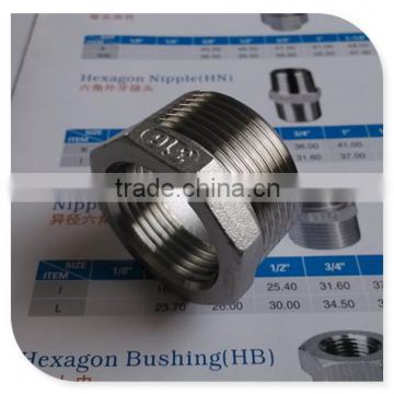 150PSI stainless steel male/female reducer bushing hex head