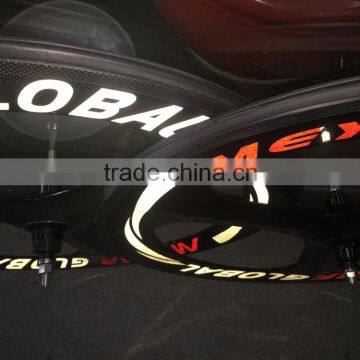 MeyerGlobal Reflective Logo 700C Full Carbon Fiber Tri Spoke Rim Rear Fixed Gear Wheels photo-5