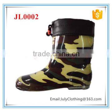 summer cute non-slip high quality boy PVC rain boot with collar