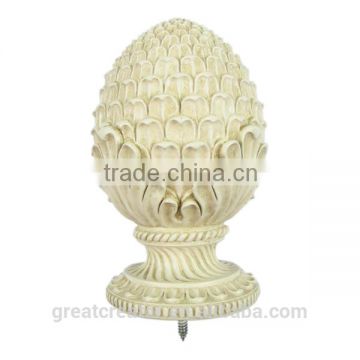 Decorative Ivory Pineapple Large Curtain Rod Finial from China Home Decor Wholesale