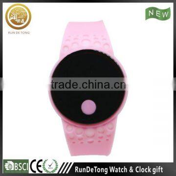 Fashion ladies thin silicone led watch black save power screen