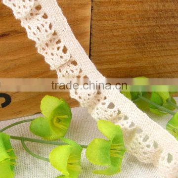 15mm vintage cotton strech lace for dress,decorative ruffle lace trim                        
                                                Quality Choice