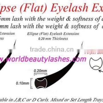 elliptical flat lashes single eyelash extensions private label cashmere volume lashes