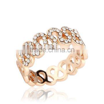Less Than One Dollar Fashion Jewelry Full Jewelled Rhinestone Rose Gold Finger Ring photo-3