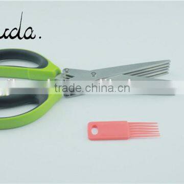 5 Blade Stainless Steel Multifunction Herb Scissor/paper Scissors With Brush BD-S1623 photo-2