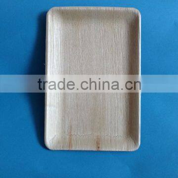 9'' flat rectangle palm leaf plate on sale