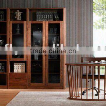 Functional wooden bookcase set