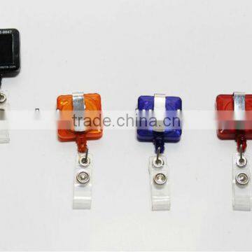 square badge holder with PVC button