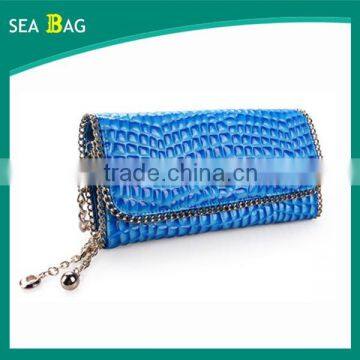 New Arrival Hot Selling Crocodile lines leather women Evening Clutch wallet