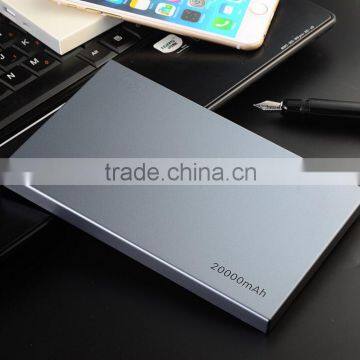 2016 Hot Sale Ultra Slim Portable Power Bank 20000mah for Smartphone